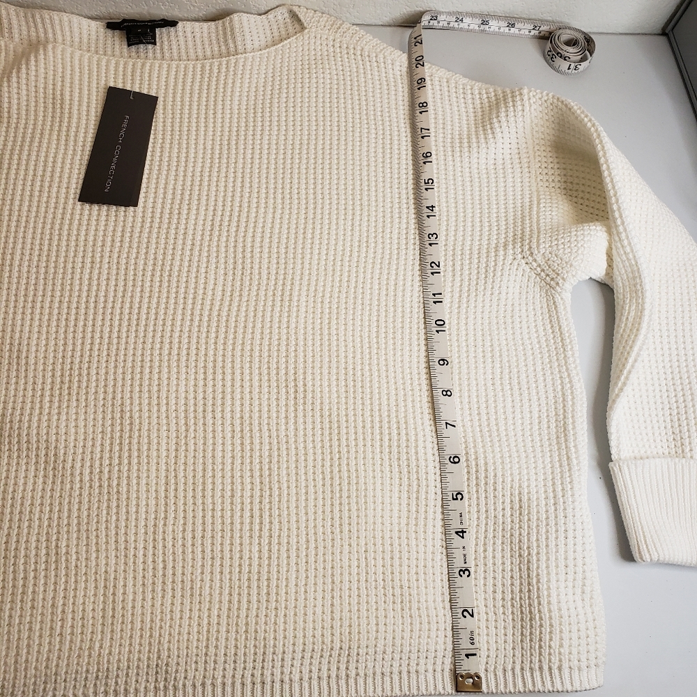 French Connection Waffle Knit White Sweater - Picture 8 of 8